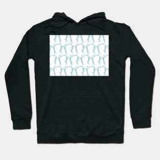 Boxing Hares - Soft Teal Hoodie